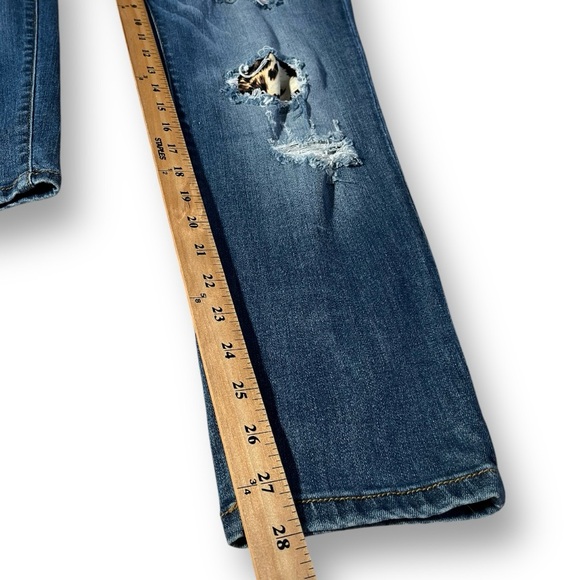 JUDY BLUE Distressed Leopard Print Cut Out Skinny Stretch Denim Jeans 3XL - Picture 7 of 10
